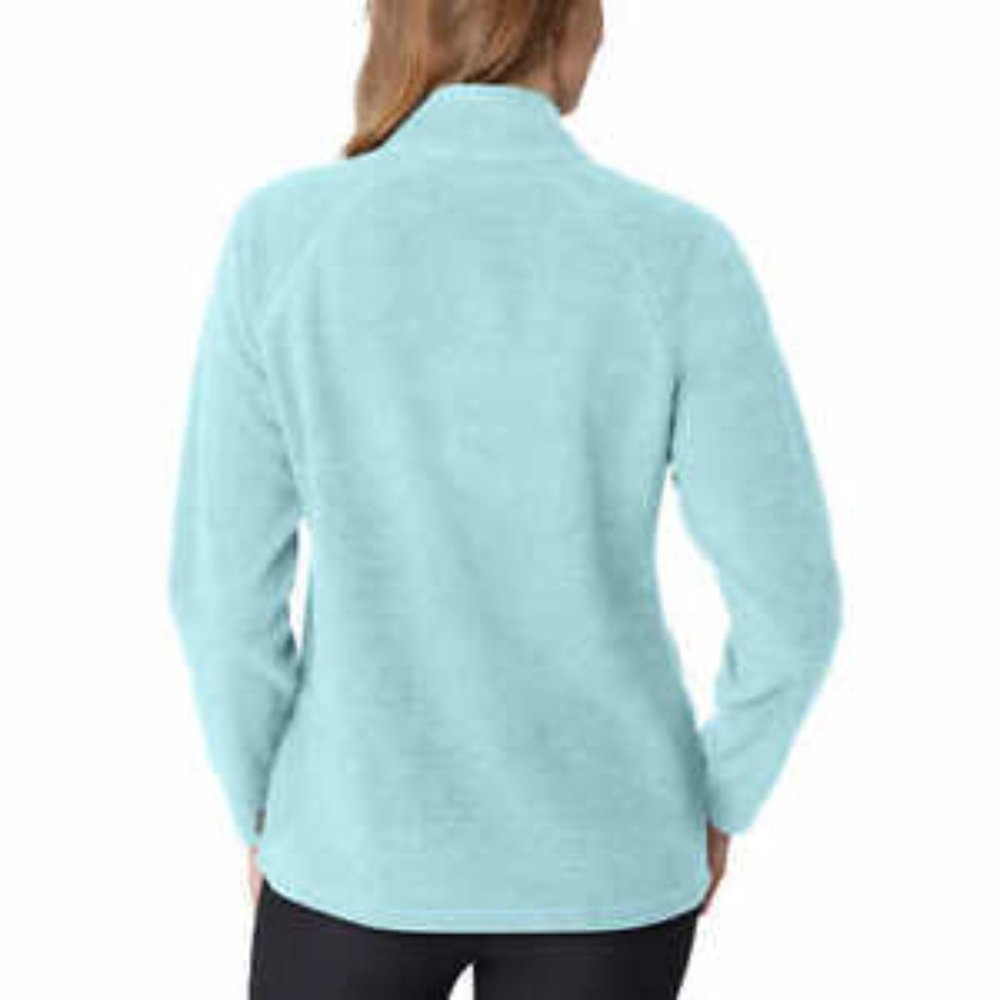 New! Eddie Bauer Ladies' Quarter Zip Pullover Ultrasoft Long Sleeve Sea Blue XXL - Picture 3 of 5